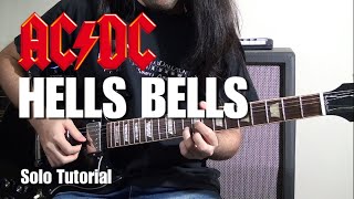 Guitar Solo Tutorial  quotHells Bellsquot ACDC With Tabs [upl. by Lenrad]