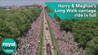 Royal Wedding Harry and Meghans Long Walk carriage ride in full [upl. by Fagen]