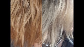 How To Tone Brassy Blonde Hair  DEMO with Wella T18  T11 [upl. by Enomal]