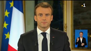 Lallocution du président de la République Emmanuel Macron du 10 décembre 2018 [upl. by Clarise]