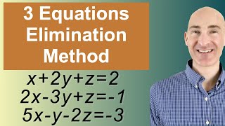 Solving Systems of 3 Equations Elimination [upl. by Enelear]