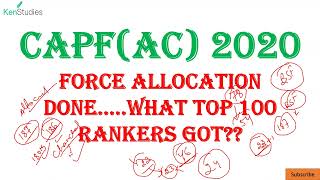 CAPFAC 2020 Force Allocation What Top 100 Candidates Got [upl. by Jacinta]