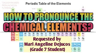 HOW TO PRONOUNCE THE 118 ELEMENTS IN PERIODIC TABLE  Teacher Maureen [upl. by Husha]