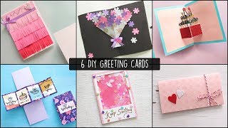 6 Easy Greetings Cards Ideas  Handmade Greeting Cards [upl. by Navinod]