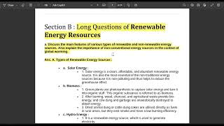 Renewable Energy Resources KOE074 Solved Paper aktu [upl. by Hareehahs412]