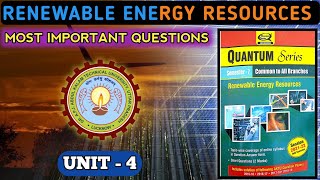 Renewable Energy Sources AKTU ✓UNIT  4 Important Questions renewablenergyresourcesunit4 aktu [upl. by Ariet]