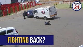 WATCH Robbers rammed with cashintransit vehicle [upl. by Luttrell]