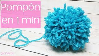 Cómo hacer un pompón en 1 minuto How to make a pompon in 1 minute [upl. by Fast]