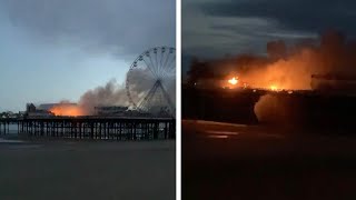 Blackpools Central Pier Engulfed In Flames [upl. by Elohcin]