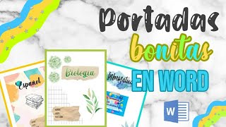 COMO HACER PORTADAS BONITAS EN WORD 1 [upl. by Zacarias10]