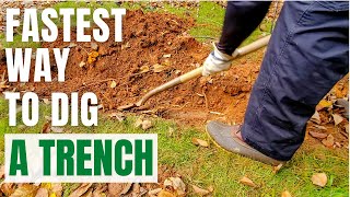 FASTEST WAY TO DIG A TRENCH  How to Dig a Trench With a Demo Hammer [upl. by Eiddam]