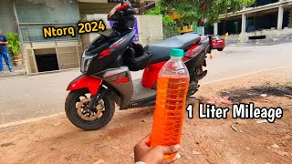 TVS Ntorq Mileage Test 2024 New Varient 1 Liter [upl. by Yenattirb351]