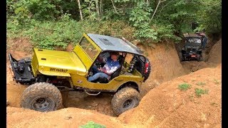 Willys Flatfender Jeeps Wheel a Muddy Windrock Offroad  Tennessee [upl. by Pages]