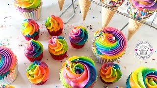 HOW TO MAKE  The PERFECT RAINBOW BUTTERCREAM SWIRL [upl. by Esinart]