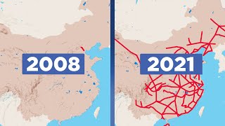 The Unstoppable Growth of Chinas HighSpeed Rail Network [upl. by Harak]