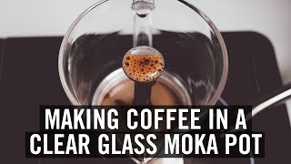 Making Coffee In A Clear Glass Moka Pot [upl. by Znarf]