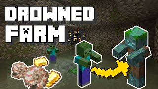 Minecraft Drowned Farm With Zombie Spawner [upl. by Teodoor]