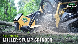 SkidSteer Miller Stump Grinder  Diamond Mowers [upl. by Lemuel]