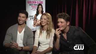 Interview with Brett Dier Yael Grobglas amp Justin Baldoni from Jane the Virgin [upl. by Denna]