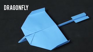 Como Hacer Un Avión De Papel Planeador DRAGONFLY  How To Make Paper Airplane [upl. by Stesha22]