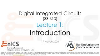 VLSI  Lecture 1a Introduction [upl. by Eillil221]