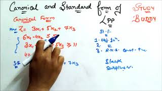 Canonical and Standard Form Of LPP [upl. by Mirak412]