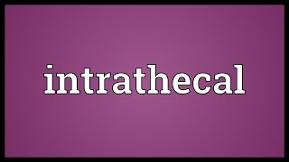 Intrathecal Meaning [upl. by Ezra479]