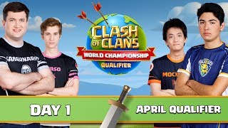 World Championship  April Qualifier  Day 1  Clash of Clans [upl. by Marijane937]