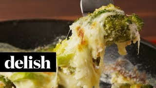 Cheesy Baked Broccoli  Delish [upl. by Aldredge]