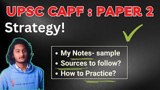 UPSC CAPF Paper 2 StrategyPractice style self [upl. by Ariam878]