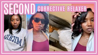 Corrective Relaxer  😍🥰🥵Relaxer Touch Up  Natural to Relaxed Hair 2022  16 Weeks Post Relaxer [upl. by Llenrac253]