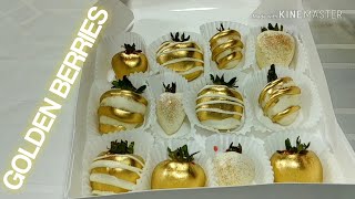 Painting Your Chocolate Dipped Strawberries Gold [upl. by Nadual]