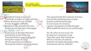 Daffodils by William Wordsworth SPM English Literature Poetry Video Lesson [upl. by Xxam]