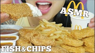 ASMR NEW MCDONALDS FISH amp CHIPS  CHICKEN NUGGETS CRUNCHY EATING SOUNDS  SASASMR [upl. by Acihsay]