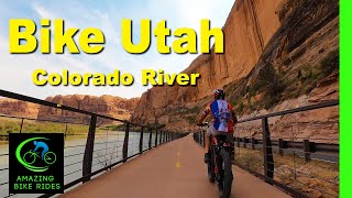 15 Minute Virtual Bike Ride  Moab  Goose Island Trail  Utah  Cycling Workout  Travel Video [upl. by Lati977]