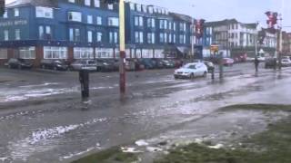 Blackpool seafront high tide storm 3rd January 2014 [upl. by Tansey868]