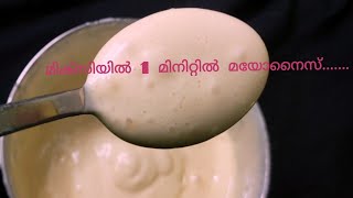 Homemade Mayonnaise in 1 Minute Useing Mixie easy mayonnaise recipe in malayalamUseing egg ampoil [upl. by Pessa]