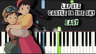 Joe Hisaishi  Laputa  Castle In The Sky Theme  EASY Piano Tutorial Download MIDI  Scores [upl. by Blum]