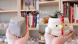 ASMR Process of Making Chicken Pot  Full Ceramic of Process  Studio Vlog  ASMR Vlog [upl. by Wiltsey]