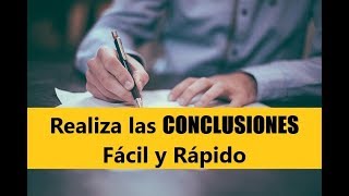 CÓMO HACER LAS CONCLUSIONES DE UN TRABAJO DE INVESTIGACIÓN [upl. by Ilenna813]