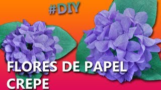 COMO HACER FLORES DE PAPEL CREPE fáciles y bonitas  Paso a paso [upl. by Ynnol179]