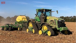 JOHN DEERE 8RX 370 Tractor amp N530C Drill Seeding Wheat [upl. by Jeromy]