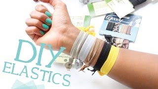 DIY Ribbon Elastic Hair Ties w Fold Over Elastic [upl. by Gytle161]