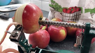 How to Use an Apple PeelerCoorerSlicer [upl. by Nosae555]