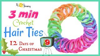 3 Minute Hair Ties  DIY Scrunchie Crochet Tutorial  The Secret Yarnery [upl. by Onilatac]