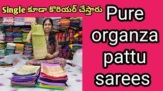 Pure organza pattu sareesVeena Silks pvt market Kothapet [upl. by Carry]