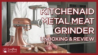 KitchenAid Metal Food Grinder  Meat Grinder Attachment Unboxing amp Test [upl. by Ayokahs]