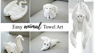 HOW TO MAKE TOWEL ANIMALSTOWEL ART TUTORIAL  FOR BEGINNERS [upl. by Culver]