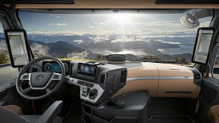 2023 Mercedes Actros INTERIOR cabin  Luxury Bedroom on wheels [upl. by Nelo]