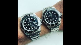 FACEOFF Rolex Sea Dweller 4000 vs Rolex Submariner [upl. by Nonnahc]